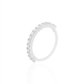 Imagem do produto Anel Moissanite Aparador de Aliança com Meia Cravação Fina 2MM no Aro em Prata 925