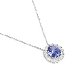 Imagem do produto Colar Cristal Tanzanita Oval com Pontos de Luz Zircônia em Prata 925