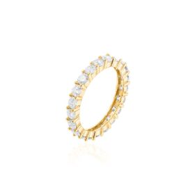 Imagem do produto Anel Moissanite Aparador Aliança com Pedras 3MM em Prata 925 Folheado a Ouro 18K