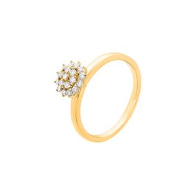 Imagem do produto Anel Moissanite Flor de Pontos de Luz em Prata 925 Folheado a Ouro 18K
