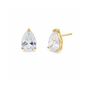 Imagem do produto Brinco Cristal Gota Solitário 3 Garras Zircônia Folheado a Ouro 18K