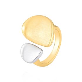 Imagem do produto Anel Entreaberto Mix Fosco Shape Cut Folheado a Ouro 18K