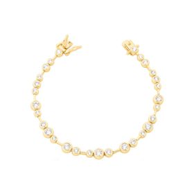 Imagem do produto Pulseira Crystal Line com Zircônias Ponto de Luz Caixa Inglesa Folheado a Ouro 18K