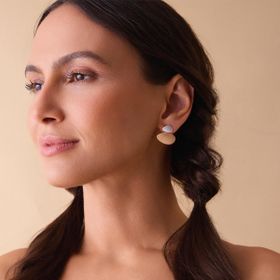Imagem do produto Brinco Stud Mix Fosco Shape Cut Folheado a Ouro 18K