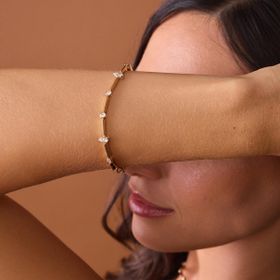 Imagem do produto Pulseira com Zircônias Dots Pontos de Luz Folheado a Ouro 18K