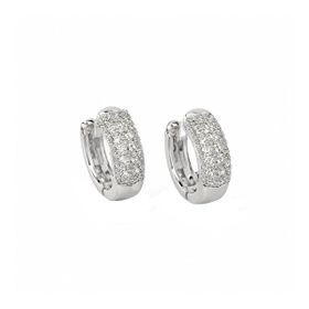 Imagem do produto Brinco Moissanite Argola Click Larga Cravejada em Prata 925