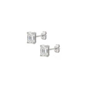 Imagem do produto Brinco Moissanite Navete Quadrado 6X8 em Prata 925