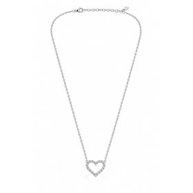 Imagem do produto Colar Moissanite com Pingente Coração Vazado Cravejado 2MM em Prata 925