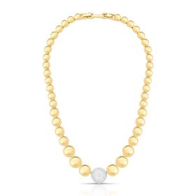 Imagem do produto Colar em Degradê de Esferas com Zircônia Central Folheado a Ouro 18K
