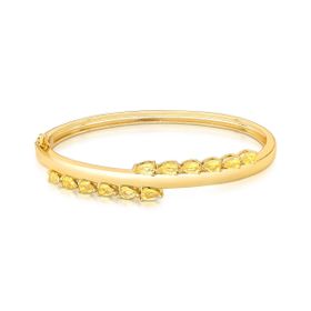 Imagem do produto Pulseira Bracelete Transpassado com Gotas de Citrino Folheado a Ouro 18K
