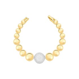 Imagem do produto Pulseira em Degradê de Esferas com Zircônia Central Folheado a Ouro 18K