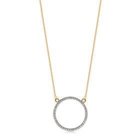 Imagem do produto Colar com Pingente de Círculo Cravejado Folheado a Ouro 18K