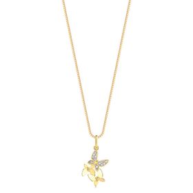 Imagem do produto Colar com Pingente Trio de Borboletas Liso e com Pontos de Luz Folheado a Ouro 18K