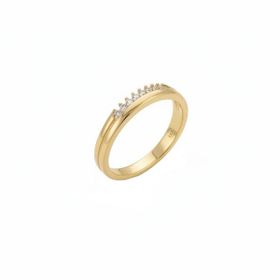 Imagem do produto Anel Aparador Aro Duplo com Detalhes de Zircônia Folheado a Ouro 18K