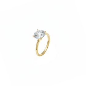 Imagem do produto Anel Solitário Ponto de Luz Aro Liso Folheado a Ouro 18K