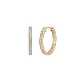 Imagem do produto Brinco de Argola Click com Cravação Interna e Externa de Zircônias Folheado a Ouro 18K