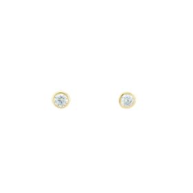 Imagem do produto Brinco Solitário Ponto de Luz Zircônia Caixa Inglesa Folheado a Ouro 18K