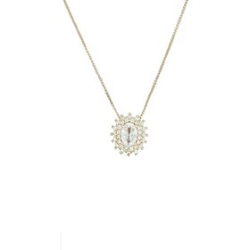 Imagem do produto Colar com Pingente Oval Cravejado em halo Folheado a Ouro 18K