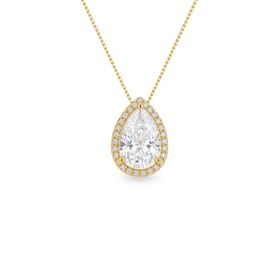 Imagem do produto Colar Zircônia Gota Central com Cravação na Volta Folheado a Ouro 18K