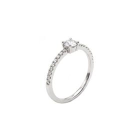 Imagem do produto Anel Moissanite Solitário 3MM com Aro Meia Cravação em Prata 925