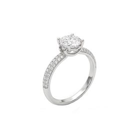 Imagem do produto Anel Moissanite Solitário Ponto de Luz 6MM com Cravação na Volta em Prata 925