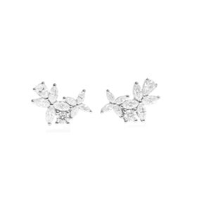 Imagem do produto Brinco Moissanite Earcuff Ramo com Navetes e Ponto de Luz em Prata 925