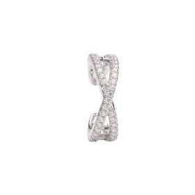 Imagem do produto Brinco Moissanite Piercing Fake de Encaixe Cruzado em X com Cravação em Pavê em Prata 925