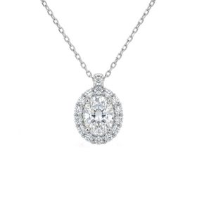 Imagem do produto Colar Moissanite Oval com Halo Cravejado em Prata 925