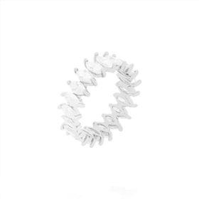 Imagem do produto Anel Sparkle Moissanite Aliança de Navete Duas Garras 3X6MM em Prata 925