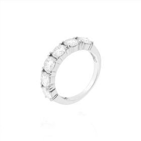 Imagem do produto Anel Sparkle Moissanite Meia Aliança com Seis Pontos de Luz 5MM em Prata 925