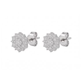 Imagem do produto Brinco Sparkle Moissanite Flor Cravejado Estilo Chuveirinho 1.9MM em Prata 925