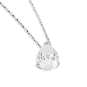 Imagem do produto Brinco Sparkle Moissanite Gota 10MM com Cravação Princesa na Volta em Prata 925