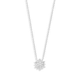 Imagem do produto Colar Sparkle Moissanite 2MM Miolo em Flor Seis Pétalas Redondas com Cravação Princesa em Prata 925