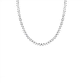 Imagem do produto Colar Sparkle Moissanite Riviera Redondo 3MM Três Garras em Prata 925
