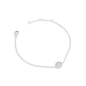 Imagem do produto Pulseira Sparkle Moissanite Redondo 8MM Pizza Cravejada Miolo Ponto de Luz 2.5MM em Prata 925