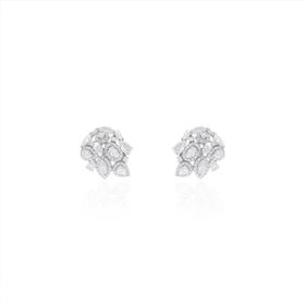 Imagem do produto Brinco Moissanite de Festa Cluster de Gotas 4X6MM com Cravação na Volta em Prata 925