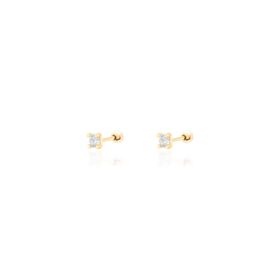Imagem do produto Brinco Moissanite 2.5MM Ponto de Luz Baby Segundo Furo em Prata 925 Folheado a Ouro 18K