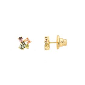 Imagem do produto Brinco Crystal Blend com Zircônias Coloridas Folheado a Ouro 18K