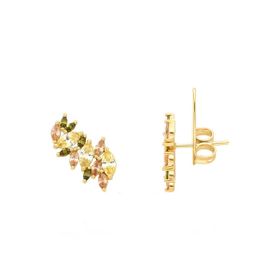 Imagem do produto Brinco Earcuff Crystal Blend com Zircônias Coloridas Folheado a Ouro 18K