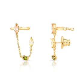 Imagem do produto Brinco Earcuff Crystal Blend com Zircônias Coloridas Folheado a Ouro 18K