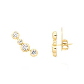 Imagem do produto Brinco Earcuff Crystal Flow com Zircônias Folheado a Ouro 18K