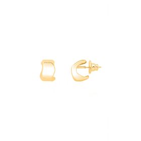 Imagem do produto Brinco Meia Argola Polido Curve Folheado a Ouro 18K