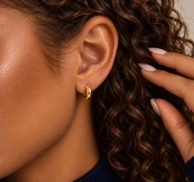 Imagem do produto Brinco P Argola de Click Lisa Folheado a Ouro 18K