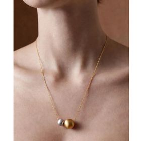 Imagem do produto Colar de Duas Esferas Fosco MIX Folheado a Ouro 18K