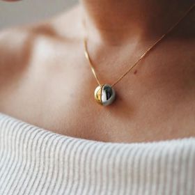 Imagem do produto Colar Esfera MIX Meio a Meio Folheado a Ouro 18K