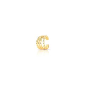 Imagem do produto Brinco Piercing de Pressão com Quatro Fileiras Cravejadas Folheado a Ouro 18K