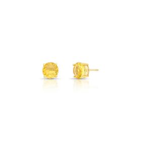 Imagem do produto Brinco Solitário 6MM Ponto de Luz Citrino Folheado a Ouro 18K