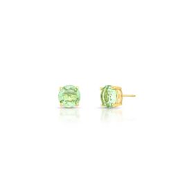 Imagem do produto Brinco Solitário 6MM Ponto de Luz Verde Folheado a Ouro 18K