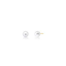 Imagem do produto Brinco Solitário de Pérola Shell Achatada 8MM Folheado a Ouro 18K
