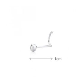 Imagem do produto Piercing de Nariz Ponto de Luz com Haste Curva em Prata 925